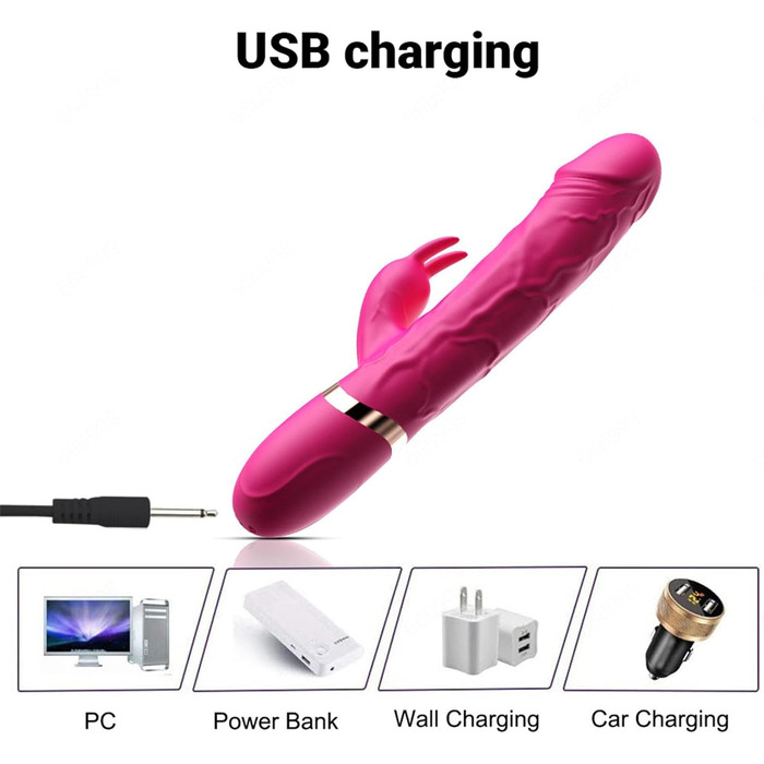 Вібратор для жінок Klitoris та G-точка, Rabbit Silikon, 10 режимів, зелений