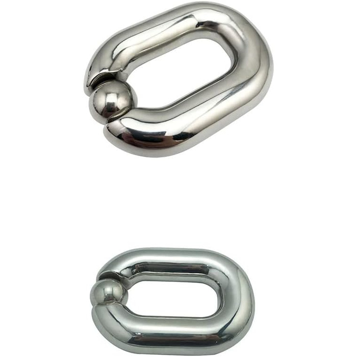 Еротичний ходенсак (овальний) з кулькою-розтягувачем, нержавіюча сталь, CBT, металевий ходенсак, кільце для статевого члена, тренажер для розтягування