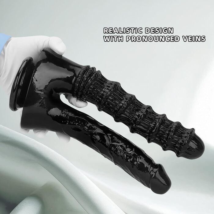 Двохсторонній секс-іграшка з ПВХ з сильним присоском для вагінального та анального використання - подвійний дилда для жінок та пар, фентезі