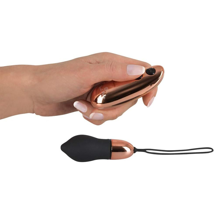 ORION Bullet-Ei - інтимний масажер для жінок та чоловіків, 7 режимів вібрації, з петлею та пультом керування, мідний дизайн, чорний колір