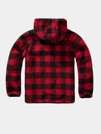 Чоловіча робоча куртка Brandit Teddyfleece Worker Jacket, теплий фліс, червоно-чорна, розмір 3XL