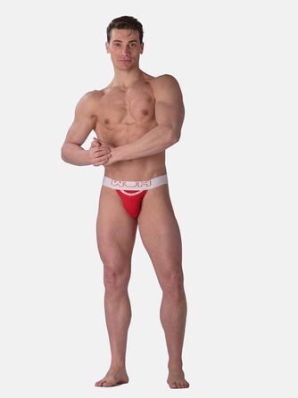 Шорти-боксер WOH для чоловіків, боксер-шорти, G-String, Jockstrap, сексуальна білизна, шорти-боксер, G-String, сексуальна білизна, для чоловіків, сексуальний вигляд, ідеальна посадка, білизна для особливих випадків, принт, (M, Jockstrap Sexy Fun Red)