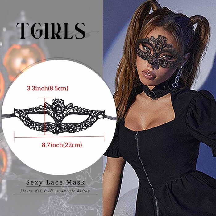 Маска для обличчя з мережива для жінок, чорна мереживна маска, костюм, вечірка, бал, карнавал, Хелловін, маска для очей (A) (Рожева)