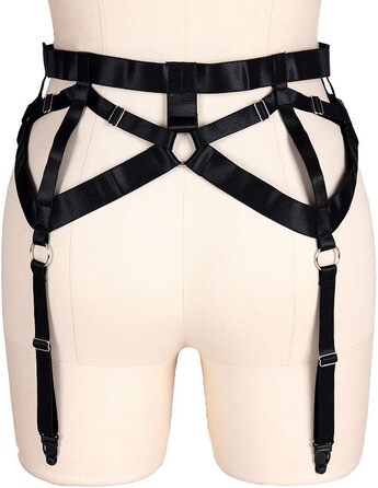 Жіночий корсет-накидка з пряжками, 4 кліпси, на шкарпетки, стилі Harajuku, універсальний розмір, чорний