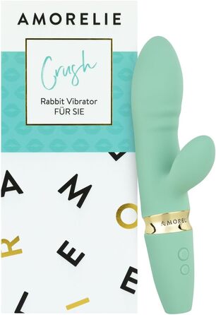 AMORELIE Crush - Вібратор Кролик 18,5 см для жінок | Водостійкий, акумуляторний, зелений