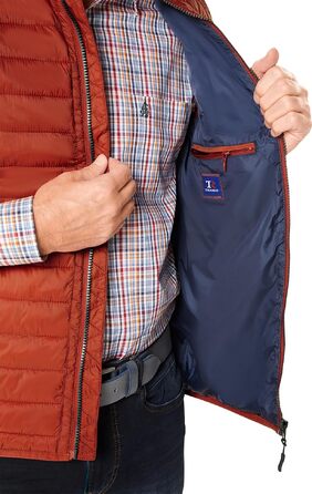 Чоловічий легкий стібаний жилет Tom Ramsey теракотового кольору, демісезонна outdoor-вестка з 5 кишенями, розмір 56