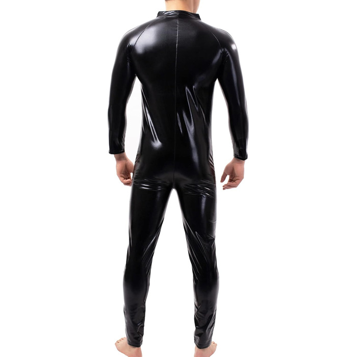 Чоловічі шорти QiaTi без рукавів, лосини на блискавці з екошкіри, боді з 2 кишенями для повсякденного носіння та клубів (XL, чорний)