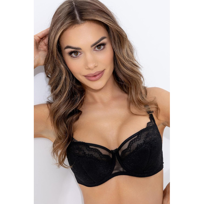 Selente бюстгальтер з пуш-ап для жінок, чорний мереживний, розміри C-K (85K), виготовлено в ЄС