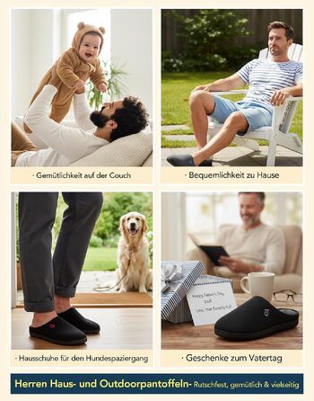Чоловічі двоколірні капці VeraCosy з ефектом пам'яті Memory Foam, розмір 44/45 EU, сіро-сині