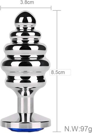 Набір анальних пробок SXOVO (великий + середній + малий) з металу та інкрустацією камінням для чоловіків та жінок