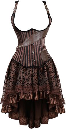 Жіночий корсет-бастіон з шнурівкою, великі розміри, для костюмів на Хелловін, сатиновий, квітковий, формувальний, корсаж, тренажер для талії, коричневий, L