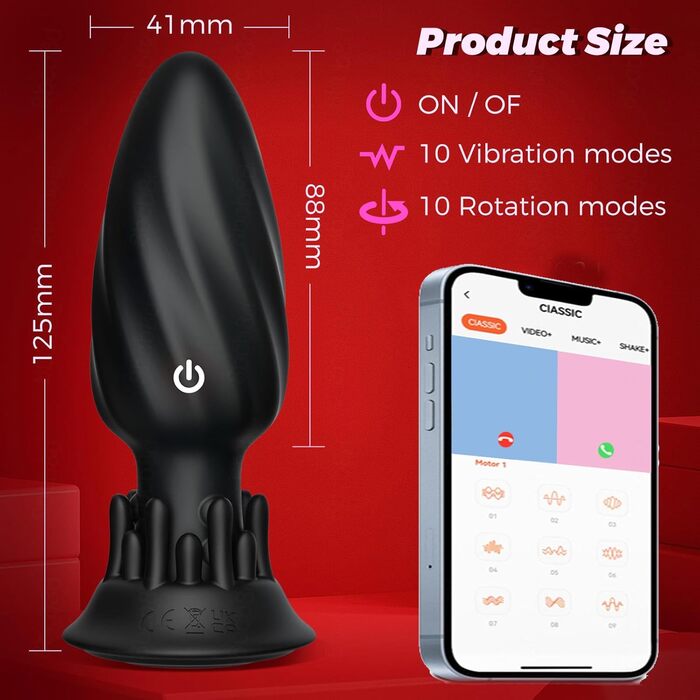 Вібратор для анусу з керуванням через додаток, 9 режимів вібрації, для жінок та пар, стимулятор простати, силіконовий анальний плагін