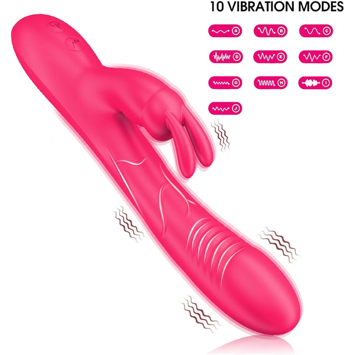 Вібратор G-Punkt, силіконовий вібратор для жінок, 10 режимів вібрації, іграшки для дорослих, кролик, фіолетовий