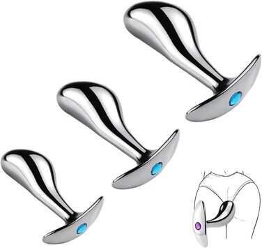 Анальні дільда з нержавіючої сталі Axcroo (3 шт.): S/M/L, T-Bar, стимулятор G-точки та простати