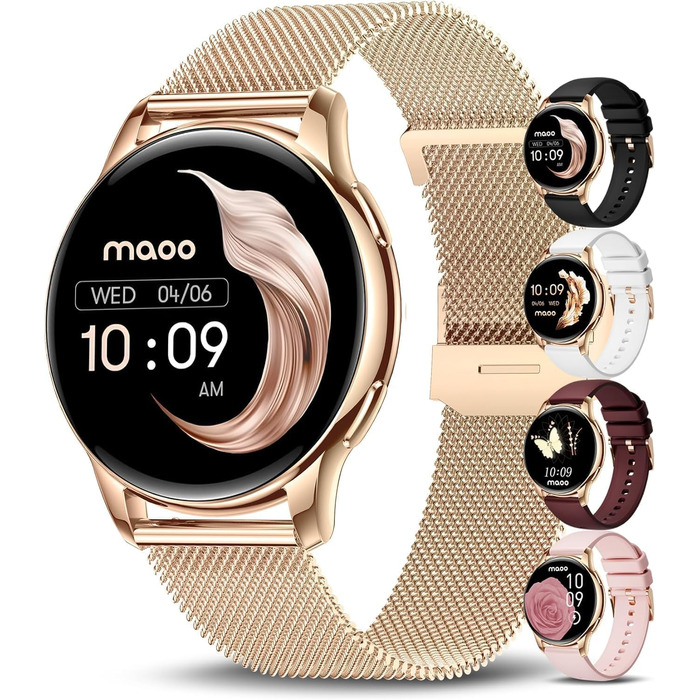 Смарт-годинник maoo Ventura для жінок Rose Gold: AMOLED-дисплей 1.32