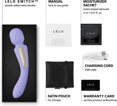 LELO SWITCH - вібратор для жінок з Bluetooth, 12 режимів, двосторонній, фіолетовий