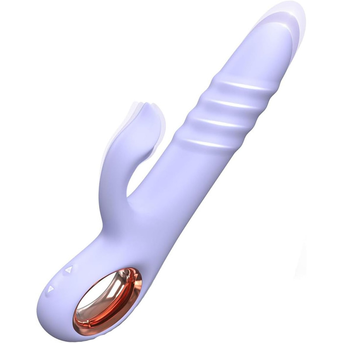 Вібратор JFRong 2-в-1: зайчик + ануса. Силіконовий вібратор з 10 режимами та функцією удару. Стимулятор G-точки та клітора для жінок (Рожевий/Блакитний)