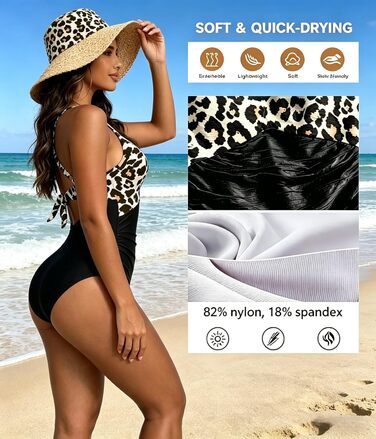 Купальник жіночий спортивний Plus Size, Push-up, з леопардовим принтом, чорний, розмір XL