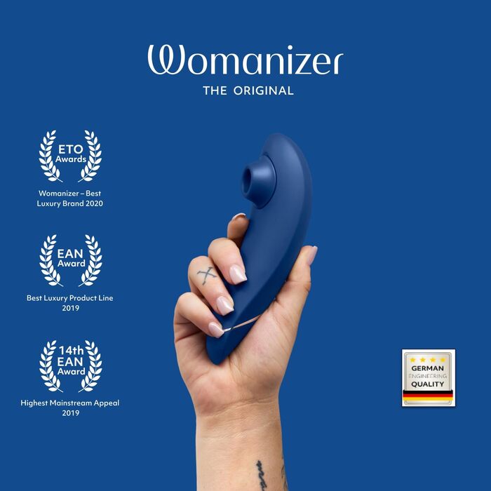 Womanizer Premium - вібратор для клітора з ефектом тиску | Інтимна іграшка для жінок | Чорний (Blaubeere)