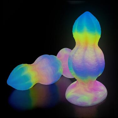 Яскравий світлодіодний анальний секс-іграшка HXLXW з сильним присоском, силікон, для дорослих, G-spot, простата, чоловіки, жінки, пари (L)