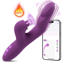 Вібратор для жінок: набір для клітора, сексуальна іграшка з нагріванням, 10 режимів вібрації, стимулятор для пар, фіолетовий