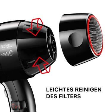 Професійний фен для волосся Valera Swiss Silent Jet Light 7500, 2000 Вт, з іонізацією та мотором PM-Pro, чорний