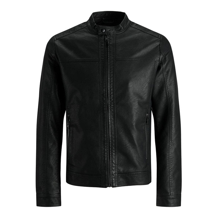 Чоловіча куртка Jack & Jones зі штучної шкіри, чорна, розмір S