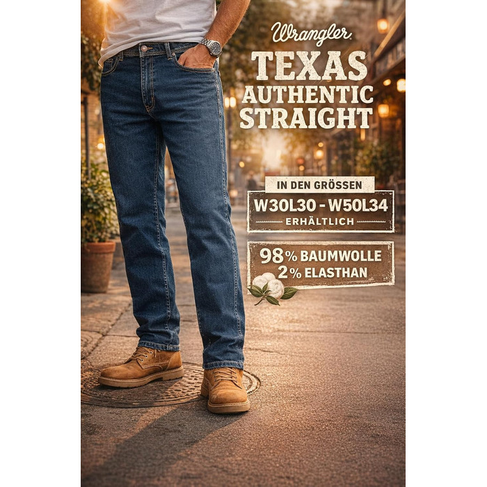Чоловічі джинси Wrangler Texas Regular Fit Stretch, прямі денімові штани з бавовни, колір Darkstone (Темно-сірий), 34W / 32L