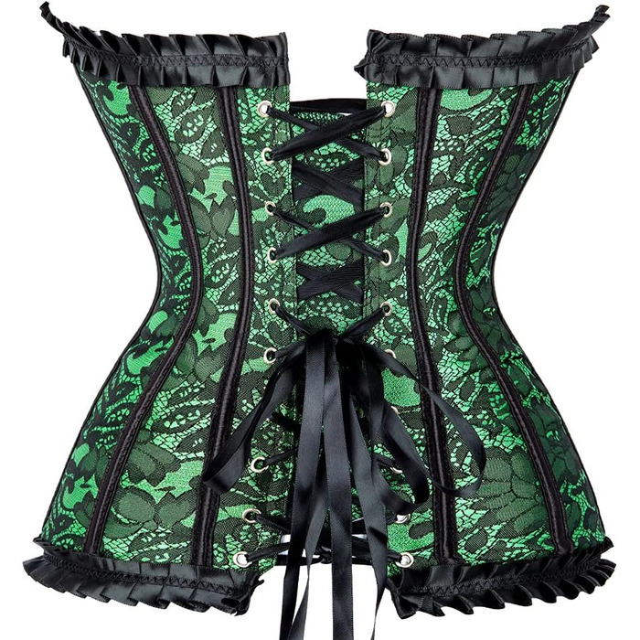 Корсет Grebrafan для жінок, корсет-боді з мережива, класичний, зелений, 42-44