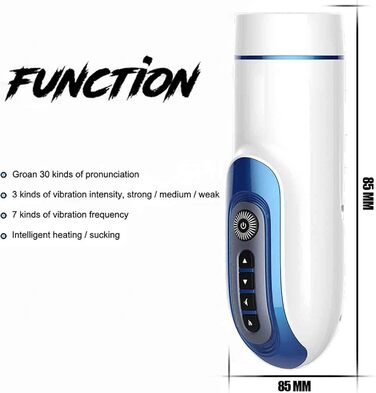 Масажер для чоловіків з 7 режимами вібрації та підігрівом - 3D силікон, автоматичний стимулятор пеніса
