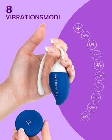 Віброяйце з дистанційним керуванням MySecretCase – вібратор для чоловіків, жінок та пар, стимулятор G-точки, для дорослих, блакитний