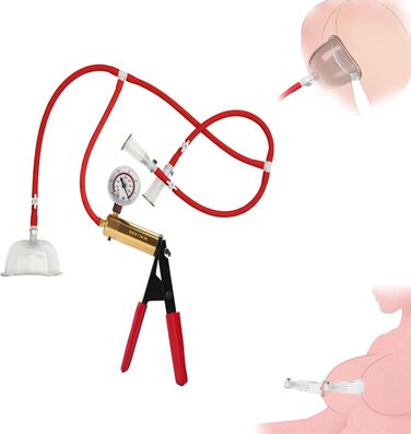 Набір ніпельних сосків 3-в-1 з ручною вакуумною помпою для жінок. Масажер клітора, вагінальна насос, вагінальний сосок.