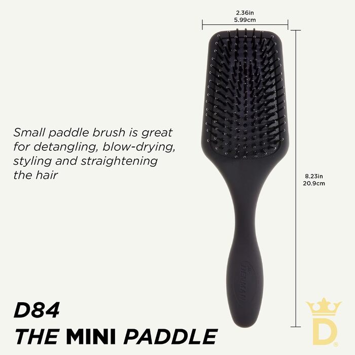 Масажна щітка для волосся Denman Paddle Brush D84, 9 рядів щетинок, 1 шт.