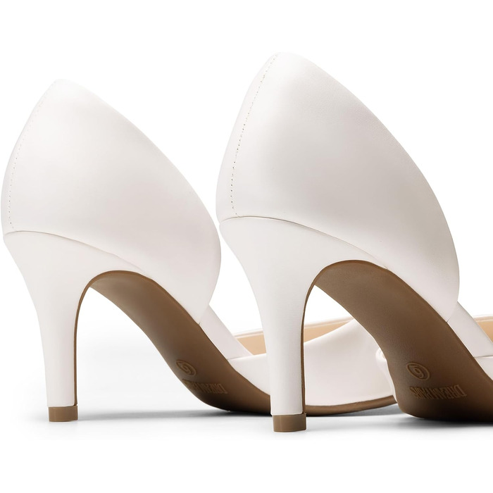 Жіночі туфлі-човники DREAM PAIRS на високих шпильках, білі (розмір 36.5 EU, екошкіра PU)