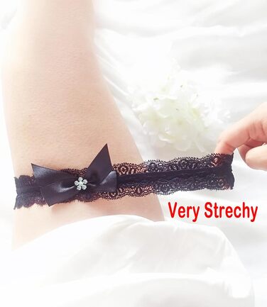 Стрічка на ногу мереживна LeJulyeekay для нареченої, весілля, темно-зелена