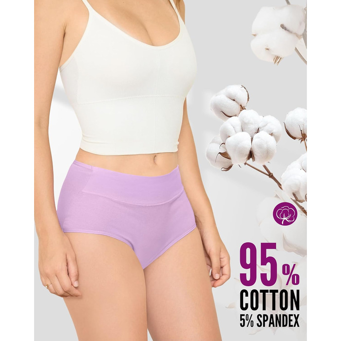 Танстц Спідня білизна для жінок, 5 шт. в упаковці, бавовна, висока талія, дихаючі труси, м'яка жіноча білизна, кольори: червоний, синій, зелений, сірий, чорний (L, світло-блакитний, яскраво-зелений, світло-рожевий, лососевий, світло-фіолетовий)