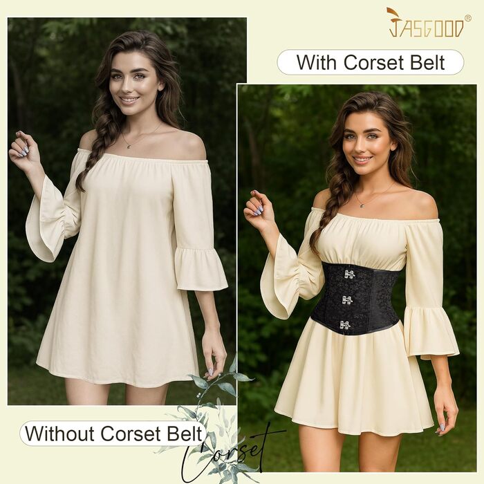 Жіночий корсет-топ JasGood: готичний корсет з мереживом, чорний жакардовий корсет для талії, ідеальний для Хелловіну