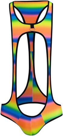 Боді для чоловіків SRZYMJ: спортивний костюм для тренувань, боксерські шорти, комплект нижньої білизни, Y-подібний відкритий спин, білий, L