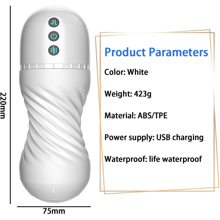Електричний масажер для чоловіків з 10 режимами вібрації та 10 режимами всмоктування. Масажер для статевого члена з 3D силікону. Іграшка для дорослих