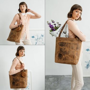 Жіноча шкіряна сумка-шопер Berliner Bags Vintage Shopper Seville, горіховий колір (Walnut)
