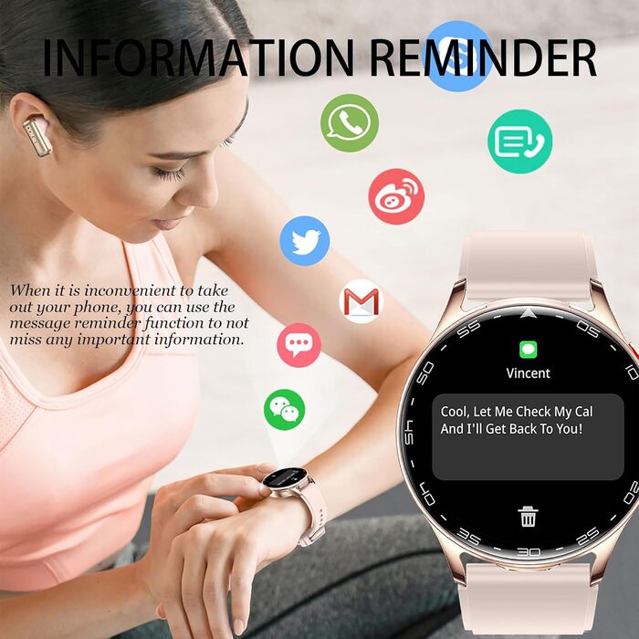 Смарт-годинник з Bluetooth-навушниками 2-в-1, фітнес-трекер з екраном 1.39