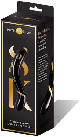 Чорний дилда Secret Kisses 7 дюймів, виготовлений вручну, подвійний наконечник