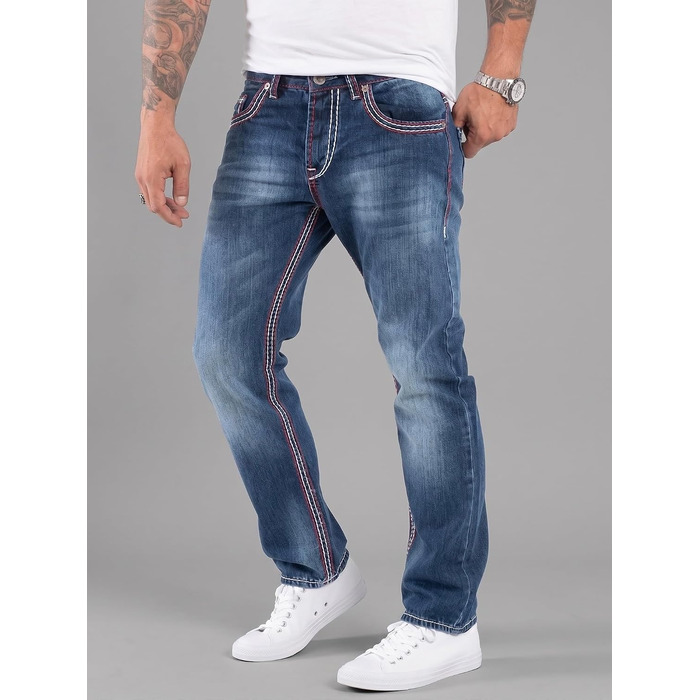Чоловічі джинси Rock Creek Denim M33 з посиленими швами, темно-сині (42W / 36L, Rc-2272)