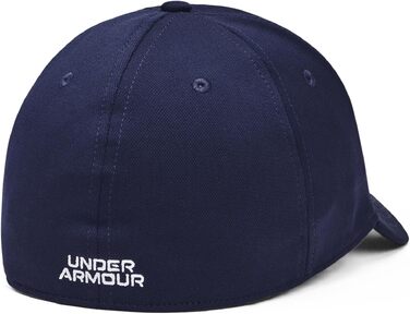 Дитяча кепка Under Armour Blitzing ADJ (регульована), темно-синя з білим логотипом, розмір XL-XXL