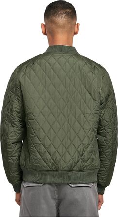 Чоловіча стібана куртка Urban Classics Diamond Quilt Jacket, оливкова, розмір 3XL