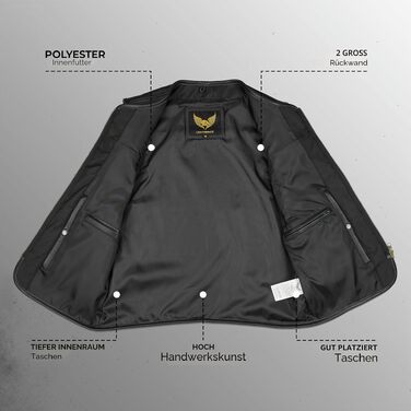 Чоловічий мотоциклетний жилет Leatherick з натуральної коров'ячої шкіри, класичний байкерський жилет на блискавці, чорний, розмір 5XL