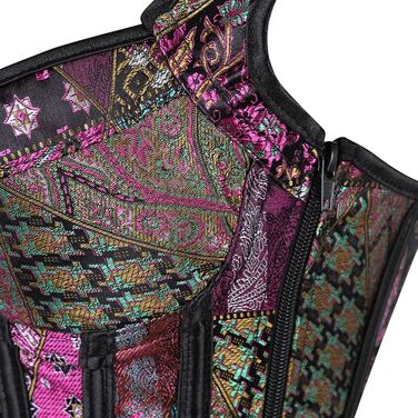 Жіночий корсет Grebrafan з квітковим принтом для повних грудей, корсаж, ретро, фіолетовий (28-30)