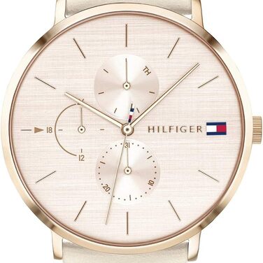 Жіночий багатофункціональний кварцовий годинник Tommy Hilfiger (Roségold) — водонепроникність 3ATM, з додатковими циферблатами та ремінцем зі сталі або шкіри