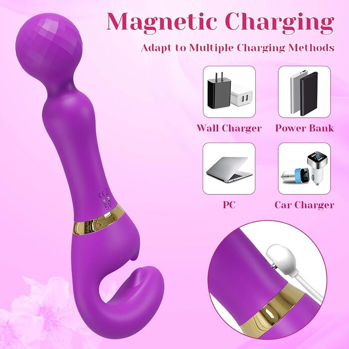 Вібратор дилда LYAMais G-Punkt з подвійним наконечником та 10 вібраціями для жінок. Силіконовий секс-іграшка для пар. Стимулятор клітора. Рожевий