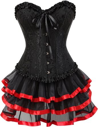 Корсетне плаття Moulin Rouge в готичному стилі з спідницею, корсет, розміри S-3XL (XL, 01 Водяний Мелянок)